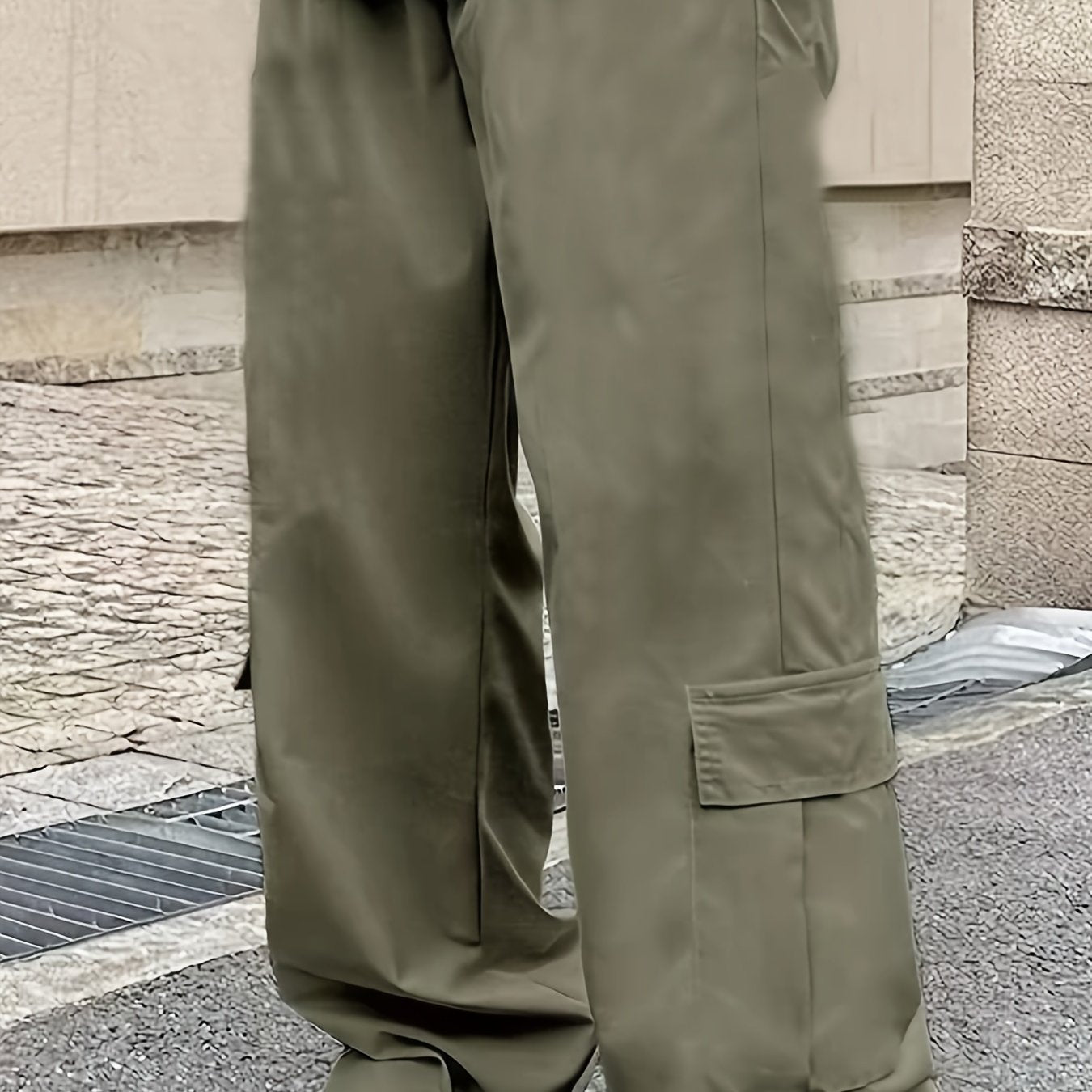 Hearujoy Men's Stylish Solid Color Cargo Pants with Multi-Pocket Design - Durable Nylon, Perfect for Casual Outings & Workwear