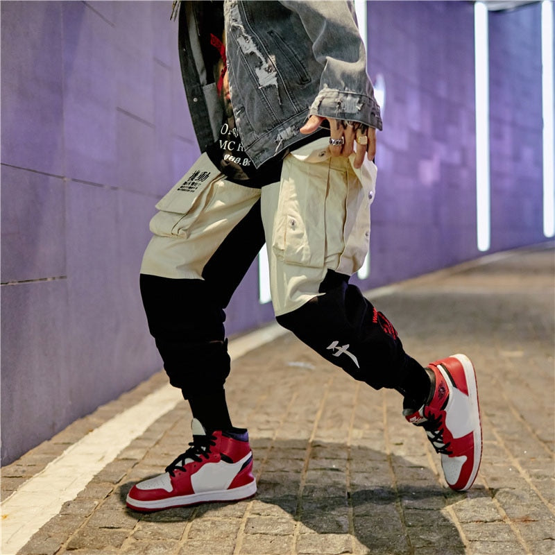 Hearujoy Patchwork Elastic Waist Cargo Sweatpant